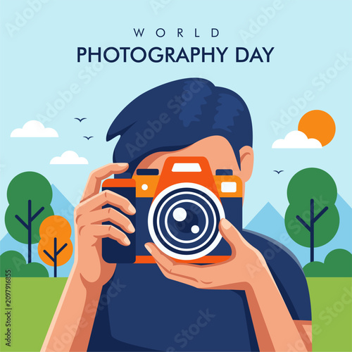 vector world photography day poster template