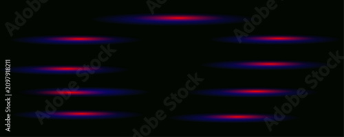 Dark neon light trails on black background vector graphic design element
