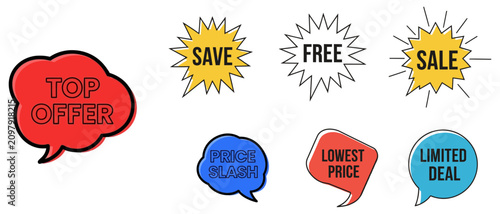 Sale and offer banners collection vector graphics for marketing