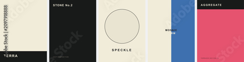 Fotografía Minimalist abstract poster collection with geometric shapes, modern terra and st