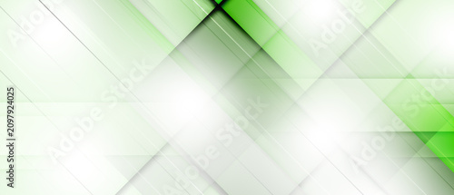 A light green and white abstract background with geometric shapes