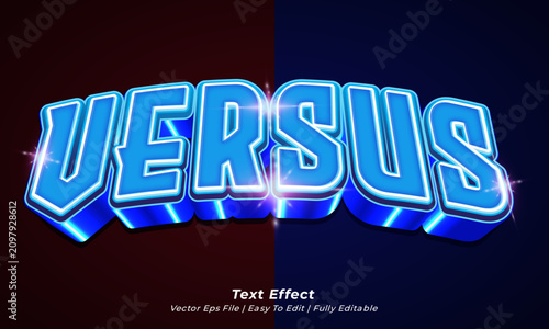 Electric Blue Chrome 3D Text Effect Template – Fully Editable Vector Typography