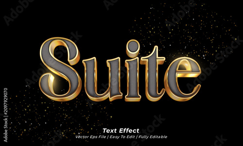 Luxury Gold and Gunmetal 3D Text Effect Template – Fully Editable Vector Typography