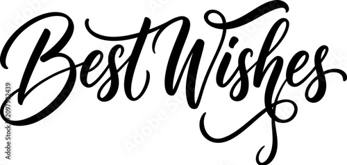 Quadro su tela Best wishes elegant cursive text design