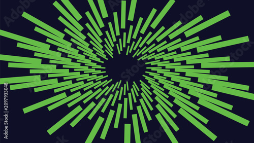 фотографія Green Radiating Lines Graphic Design Element.