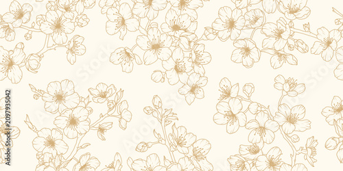 Foto Sakura blossom seamless pattern