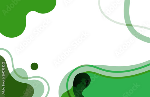 Green organic shapes abstract pattern on white background with subtle organic texture for modern design
