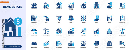 Foto Real estate and property management icon set