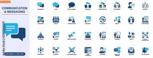 Valokuva Communication and messaging icon set