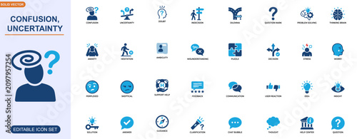 Photos Confusion and uncertainty icon set for web and interface design