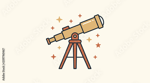 Foto Telescope on a tripod stand astronomy.