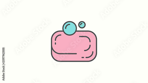 фотографія Soap Bar with Bubbles on Top.