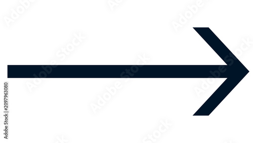 Konstfotografi Professional dark blue thin arrow pointing right concept with direction navigati