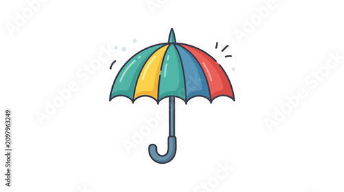 Canvastavla Colorful umbrella in windy weather conditions.