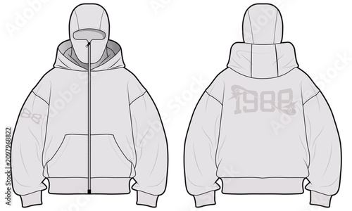 balaclava hooded sweatshirt utility wear unisex