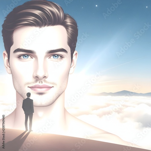 Young man with headphones looking thoughtful outdoors.