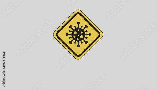 Coughing man warning sign in a yellow triangle