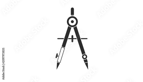 Drawing compass icon representing geometry and draftsmanship
