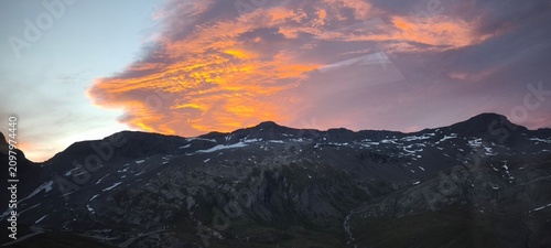 Принти на полотні Soleil levant, col de l'iseran, savoie