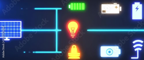 Modern sustainable energy system graphic