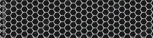 Canvastavla Honeycomb metal steel with hexagon background pattern and fiber black futuristic