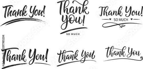 Thank You Typography Premium EPS Vector Bundle Hand Lettering Quote Collection