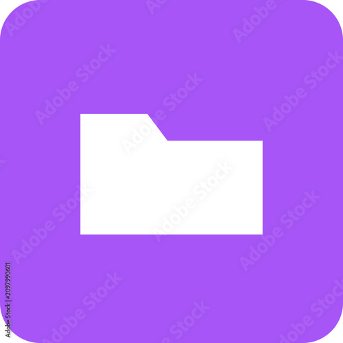 Digital document folder icon isolated on purple gradient background. Minimalist file storage symbol for business and technology use.