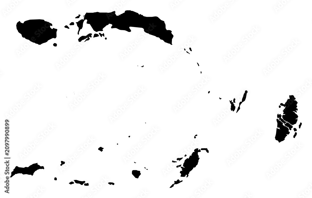 Obraz premium A contour map of Maluku. Indonesian province silhouette