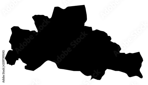 Fotografie A contour map of Kampong Cham. Cambodian province silhouette