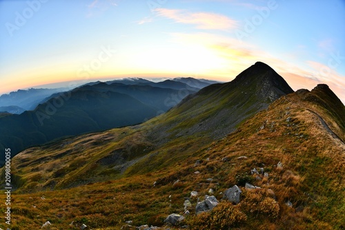 Bild auf Leinwand View of Mount Cusna on the ridge of the Tuscan Emilian Apennine Park, Reggio Emi