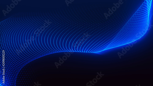 Fényképezés An abstract digital wave of particles