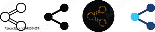 Four Different Styles Of Share Network Icons