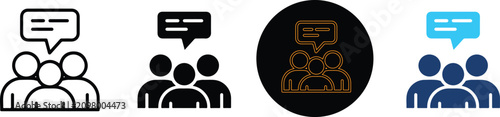 Foto Four Distinctive Styles Of Group Discussion Icons