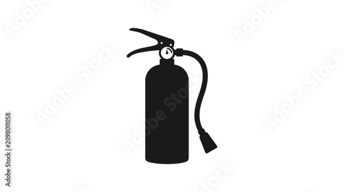 Photos Fire extinguisher a black silhouette against a white background safety equipment