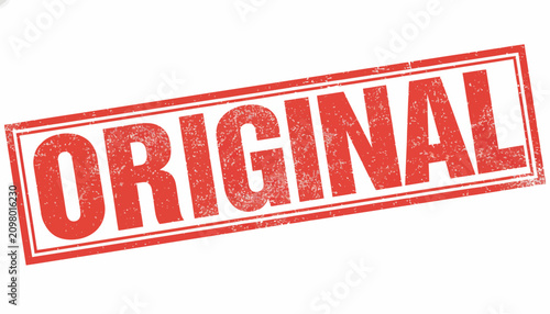 Photos Red distressed stamp with the word ORIGINAL in bold sans-serif font