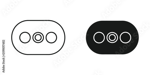 Three dots icon in oval shape with clean lines and solid fill for modern communication concepts