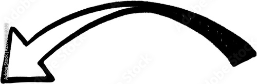black curved arrow pointing up right