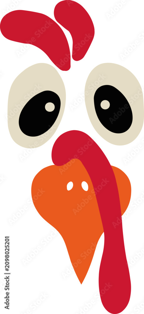 Fototapeta premium Cute turkey face illustration for Thanksgiving holiday design