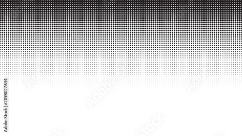 Black and white halftone dot pattern gradient texture design element with fade effect