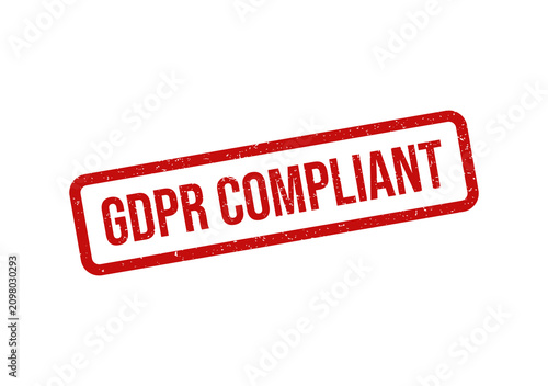 Red gdpr compliant rubber stamp grunge sign