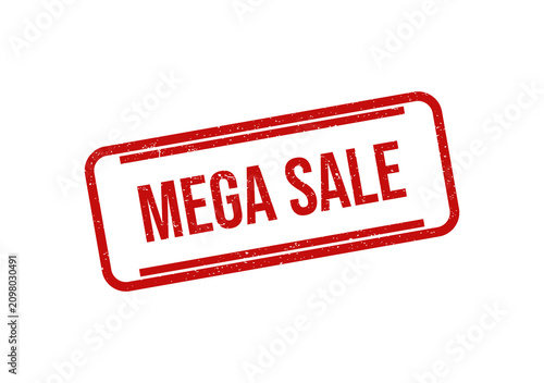 Obraz na płótnie Red grunge rubber stamp with mega sale text
