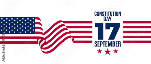 Photos USA Constitution Day September 17th Celebration with Waving Flag and Stars