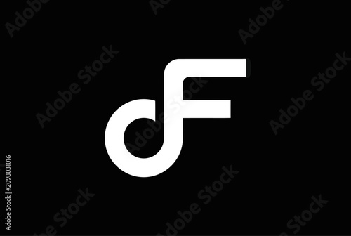 Abstract White Letter F and C Monogram Logo Design