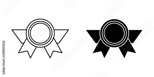 Fotografía Award ribbon rosette vector icons set with achievement celebration ceremony comp