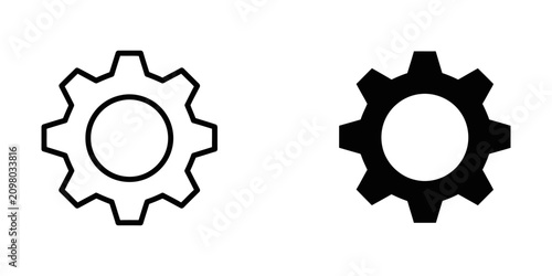 Картината върху платно Gear wheel icon set for mechanical settings and configuration with black and whi