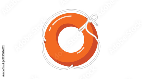 Fotografie Colorful lifebuoy floatin