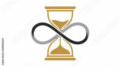 Konstfotografi Hourglass infinity symbol concept for time and forever.