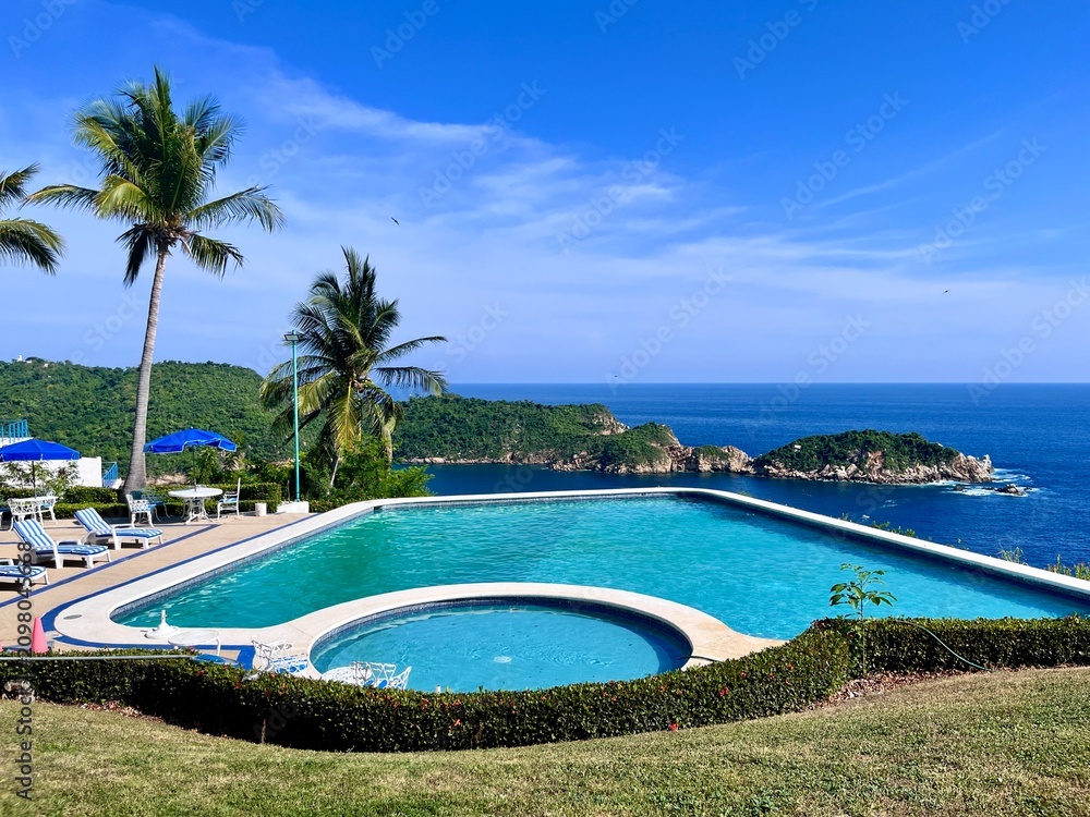 Fototapeta premium Swimming pool in a tropical resort
