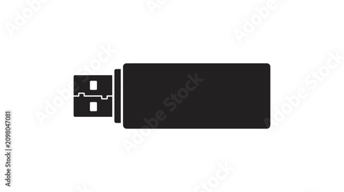 Obraz na płótnie Usb Flash Drive Silhouette On A White Background Silhouette