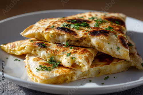 Cheese Stuffed Flatbread Triangles